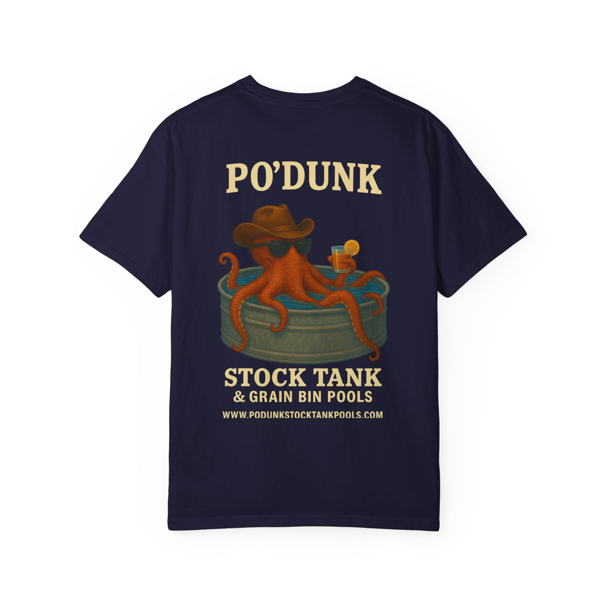 Leon the Octopus cocktail Unisex Garment-Dyed T-shirt