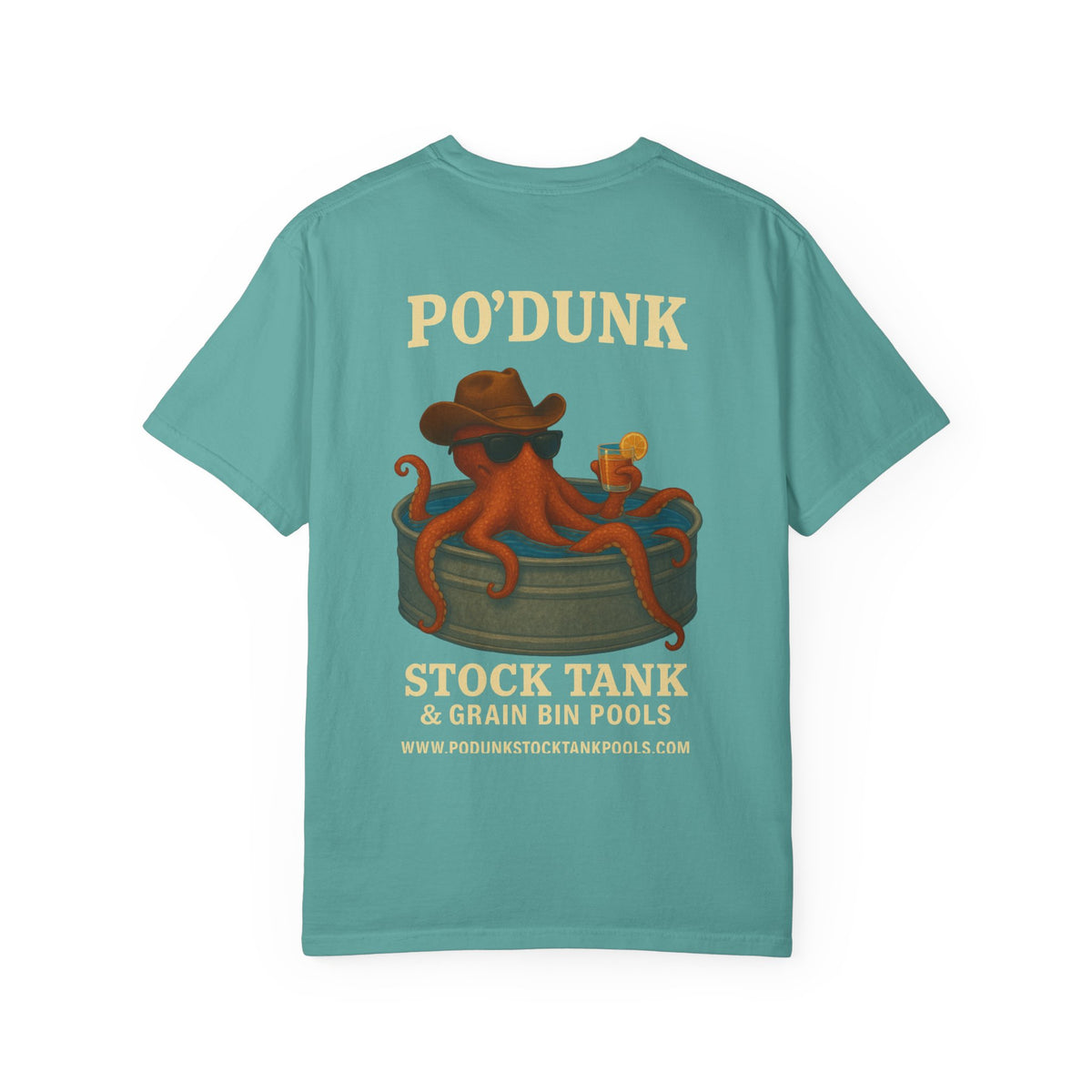 Leon the Octopus cocktail Unisex Garment-Dyed T-shirt