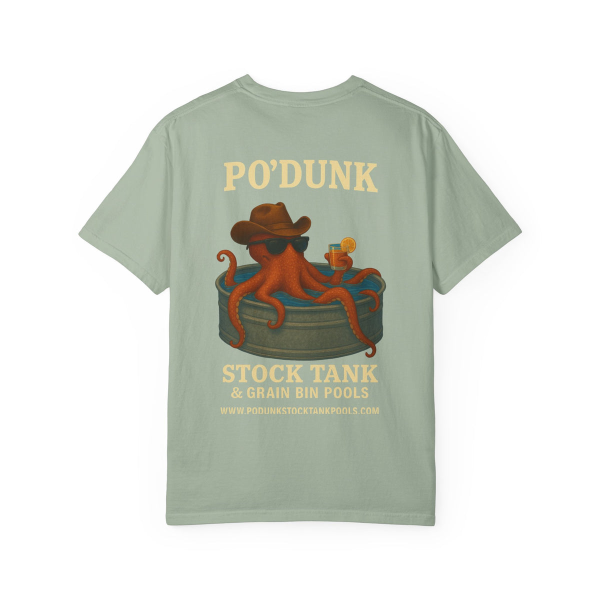 Leon the Octopus cocktail Unisex Garment-Dyed T-shirt