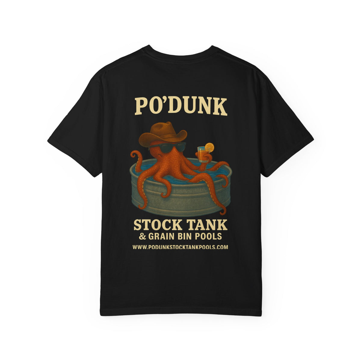 Leon the Octopus cocktail Unisex Garment-Dyed T-shirt