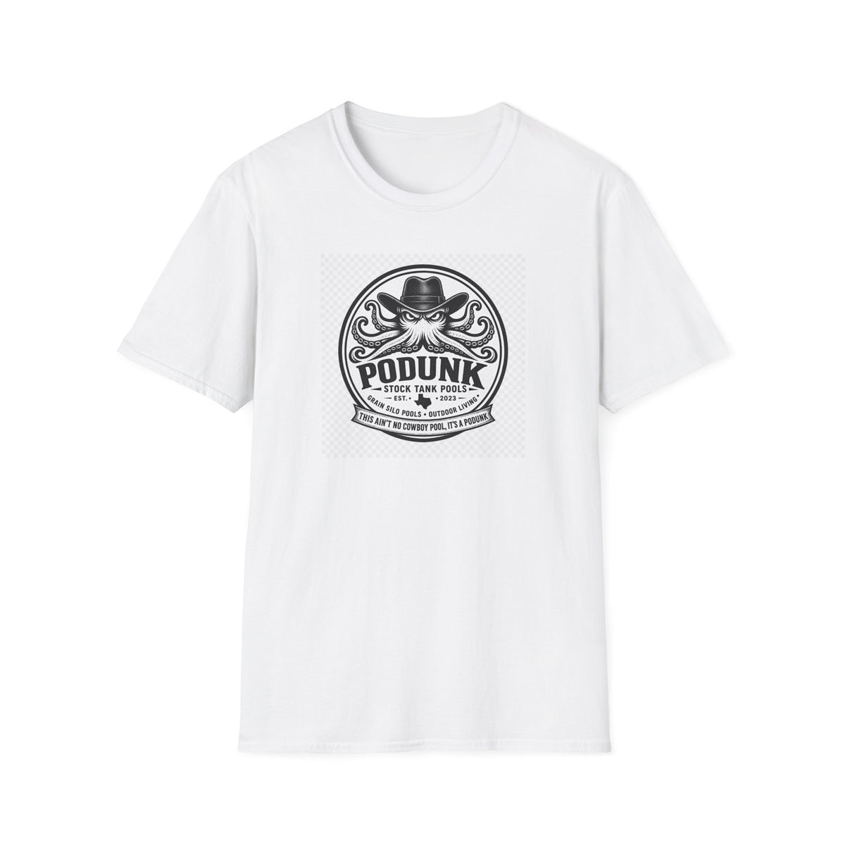 Podunk Stock Tank Pools T‑Shirt — Vintage Octopus Ranch Logo Tee