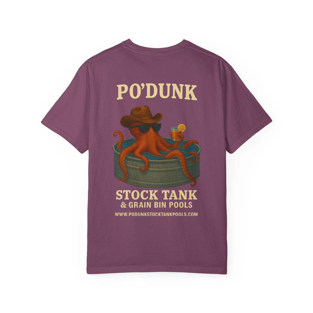 Leon the Octopus cocktail Unisex Garment-Dyed T-shirt