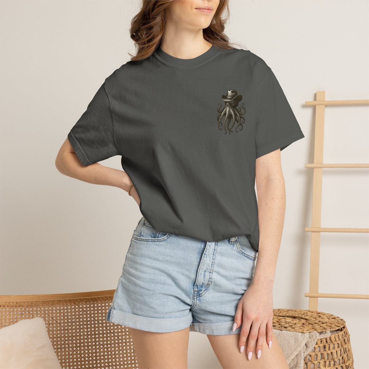 Leon the Octopus cocktail Unisex Garment-Dyed T-shirt