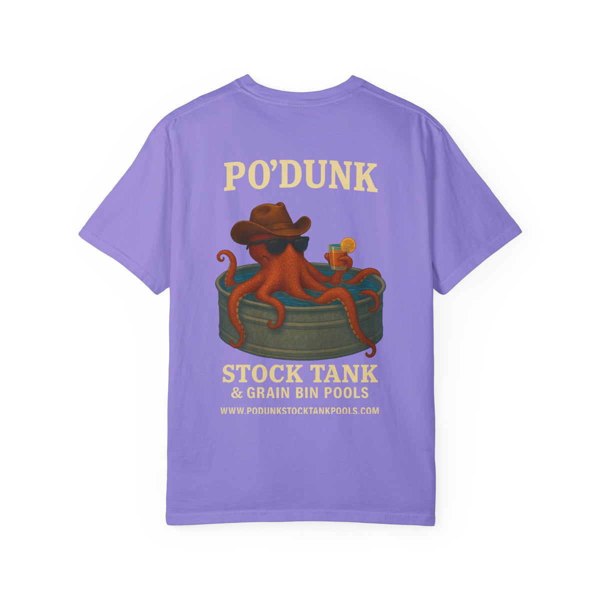 Leon the Octopus cocktail Unisex Garment-Dyed T-shirt