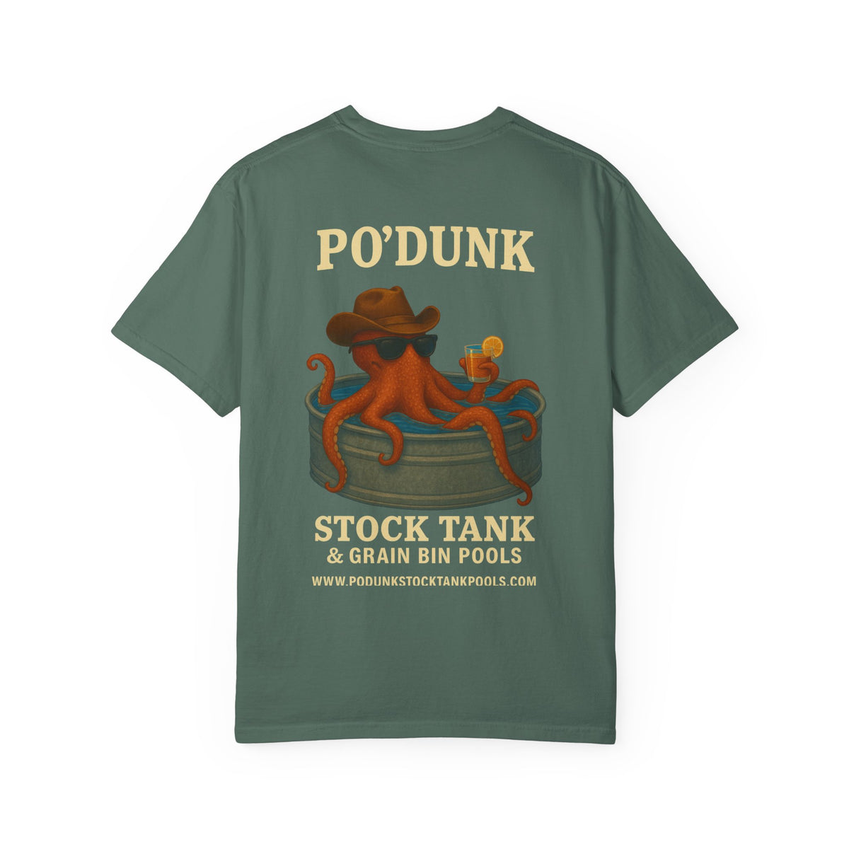 Leon the Octopus cocktail Unisex Garment-Dyed T-shirt